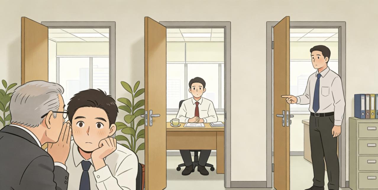 部门有个不成文的规矩：领导办公室的门，得开着。新来的年轻人不懂，老员工悄悄点拨