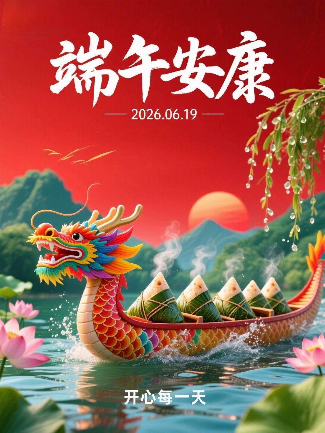 端午至，艾草悬门避浊气，清香粽子裹安康，彩绳系腕纳吉祥。愿清风拂去烦忧，