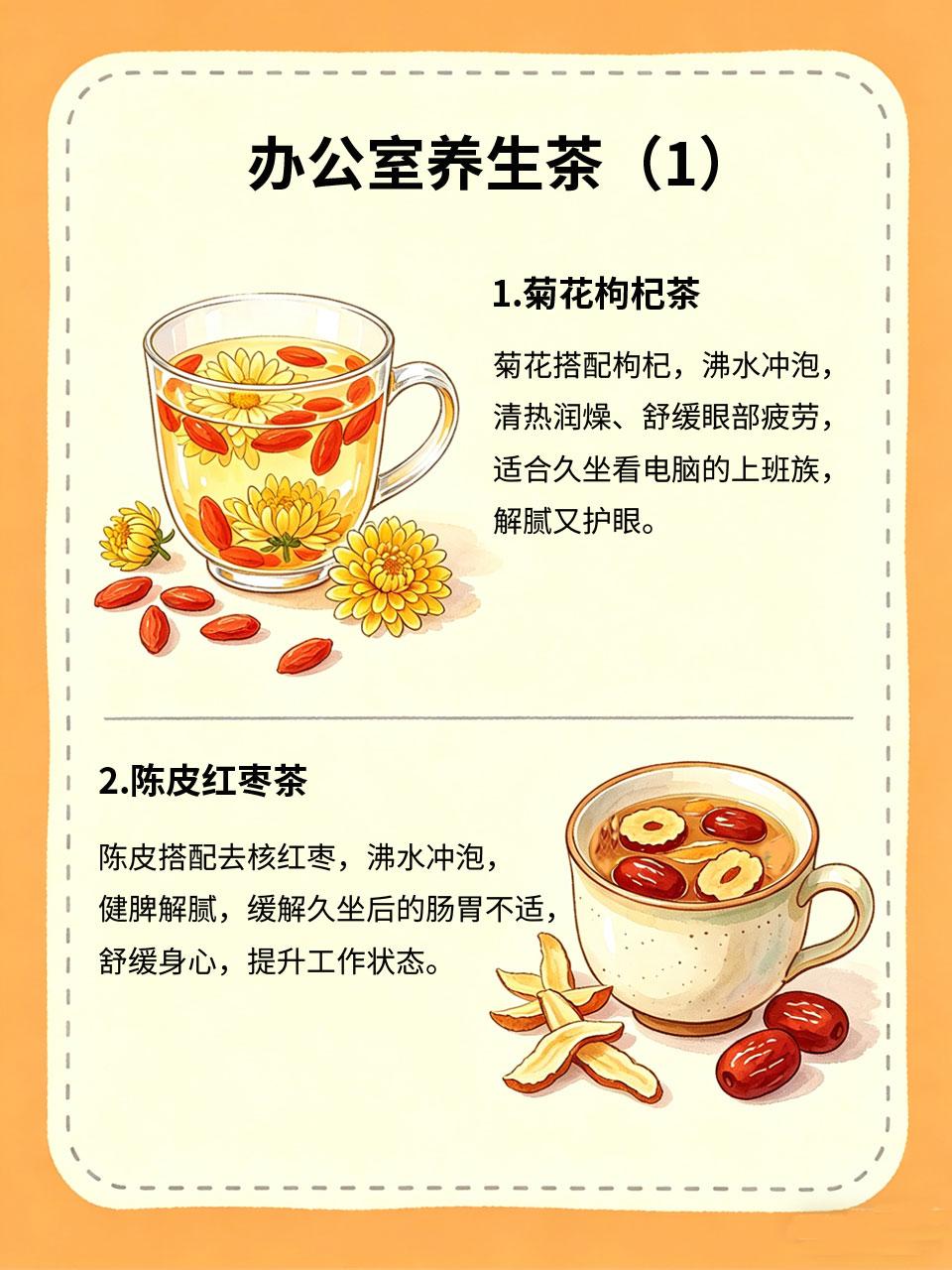办公室养生茶，解腻润燥舒缓一整天办公室久坐💼易口干💧、油腻🥩、乏力🥱，