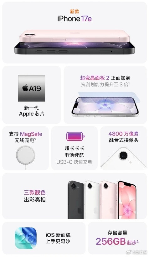 #苹果上线iPhone17e#【#iPhone17e和iPadAir发布#，