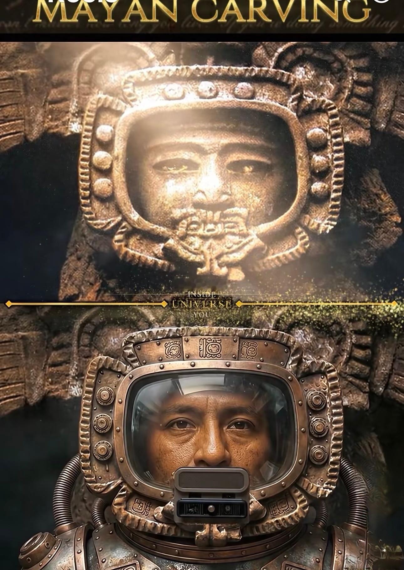 用AI还原的玛雅石刻、石雕。