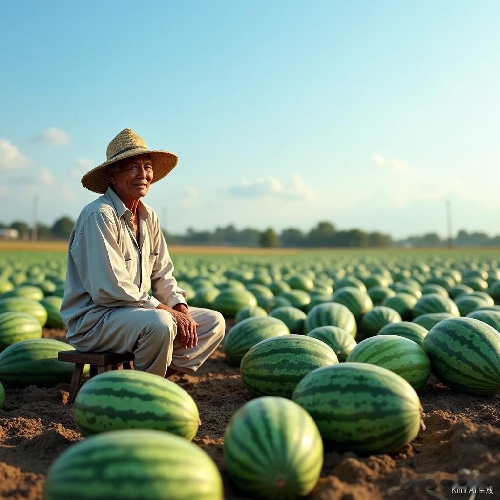 潞水乡有一瓜农，西瓜成熟时，在瓜地里搭一个草棚，夜晚和老婆歇在里面守瓜。一