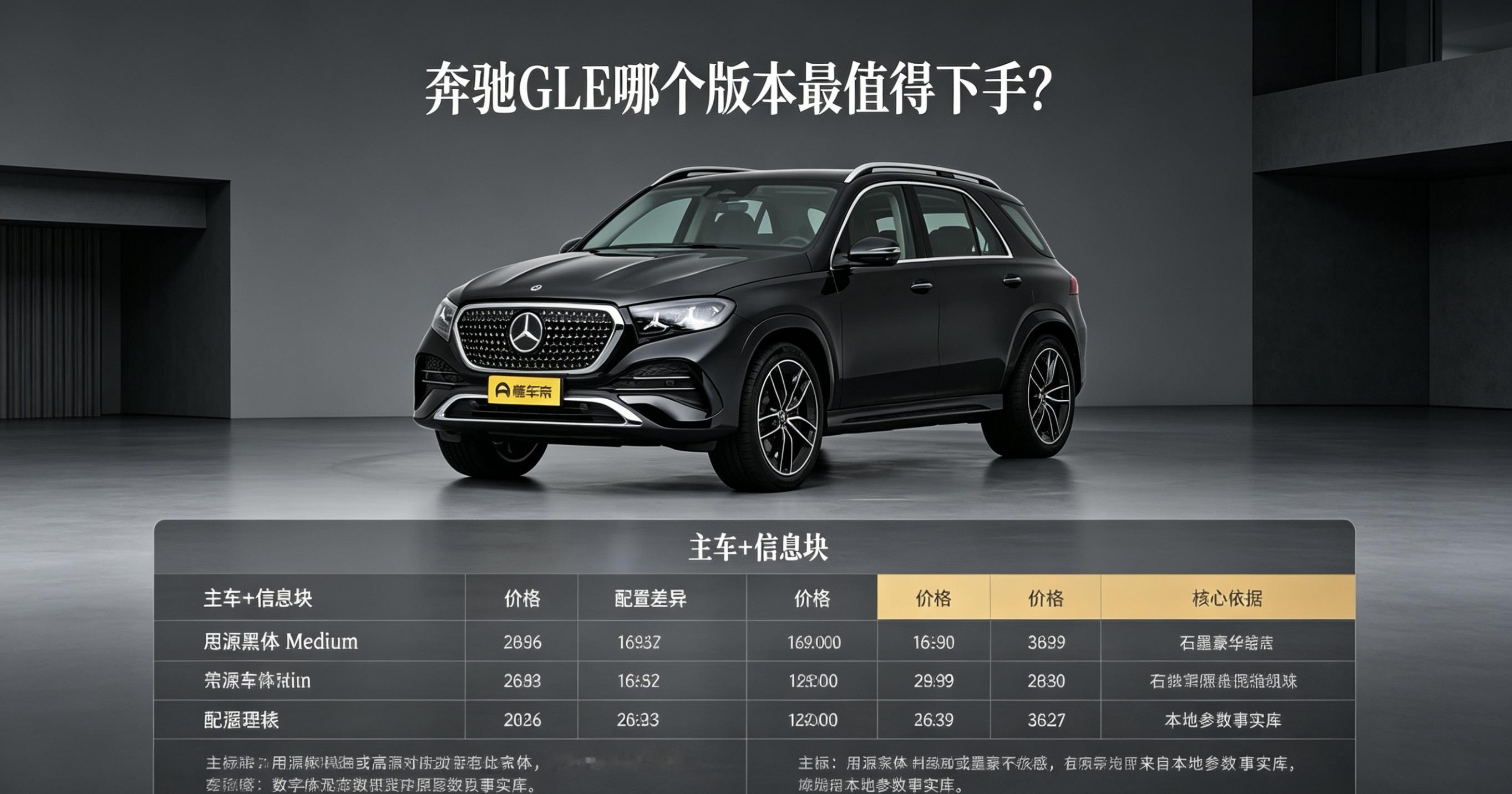 奔驰GLE版本怎么选？GLE3504MATIC动感型性价比高，2.0T动力足够家用代步，预算有限优先