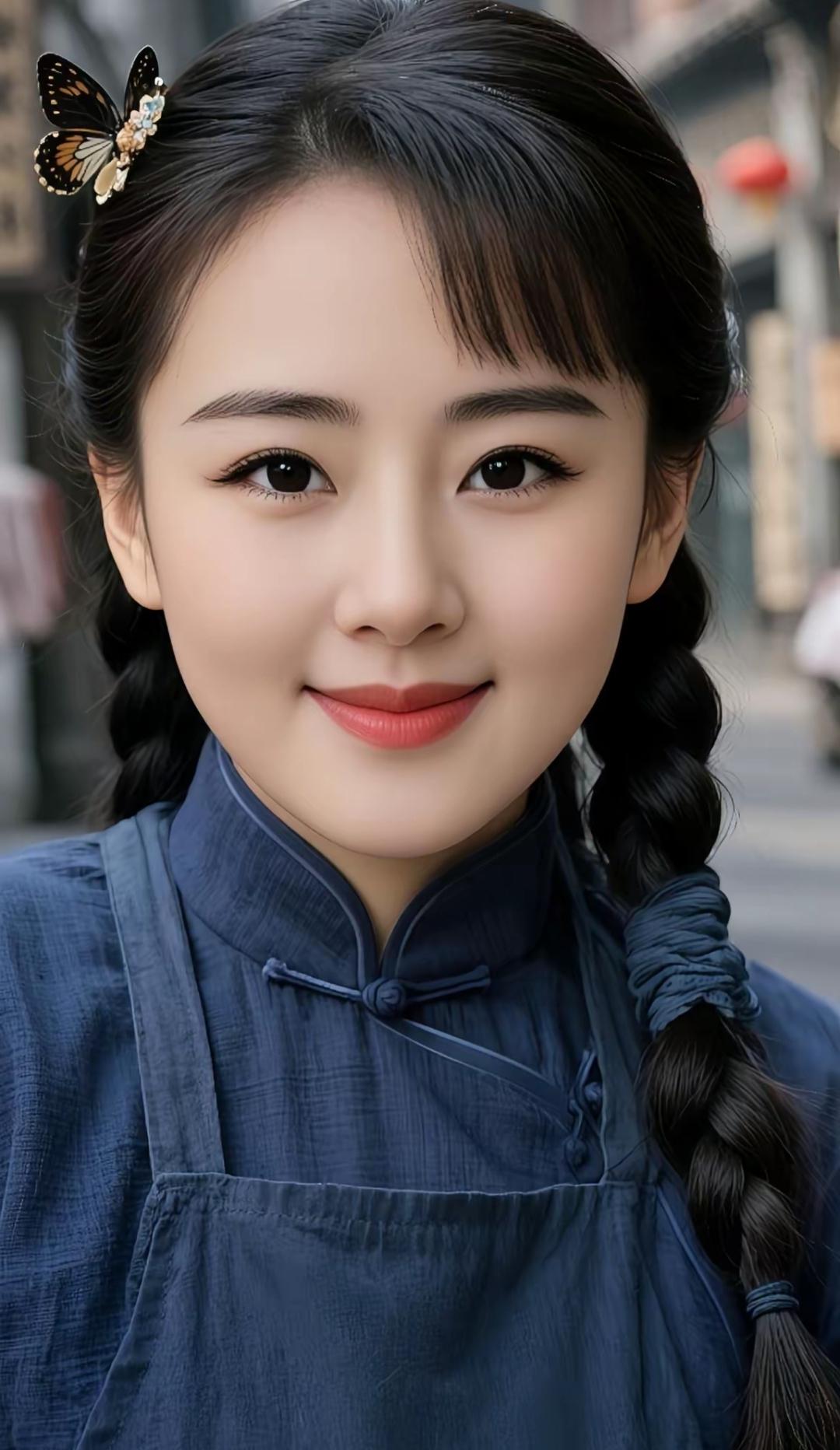 古风少女，笑靥如花，发间蝴蝶，韵味悠长。高雅气质美女美女人像群