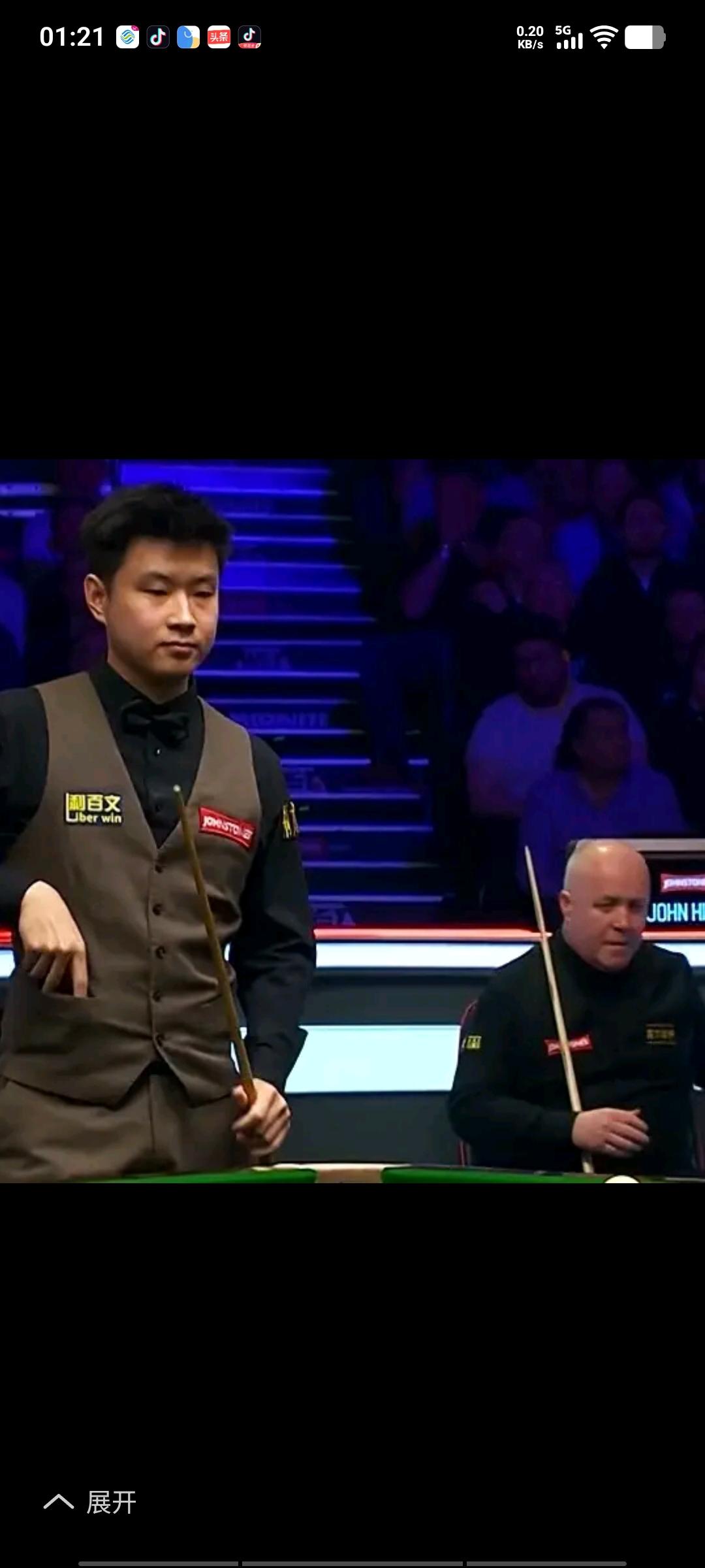 赵心童在5比3领先、手握赛点之际，被希金斯连扳3局，最终以5比6遗憾落败，无缘四