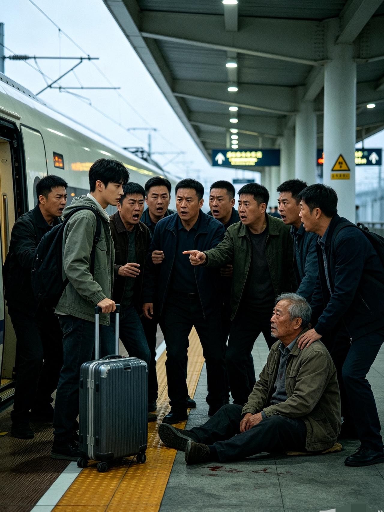 高铁上出手救下一位老人，刚下车就被他儿子带十个人拦住去路，开口一句话，瞬间把我听