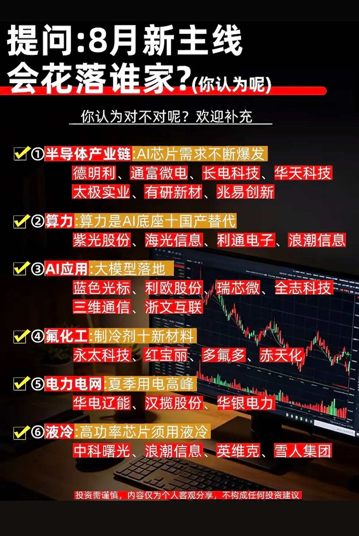 8月投资热点，谁家会花落？8月投资热点到底谁家能拔得头筹，还真不好说。从以往来看