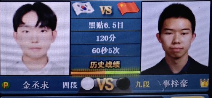 “三星杯”围棋预赛辜梓豪～金丞求辜梓豪执黑棋;金丞求四段执