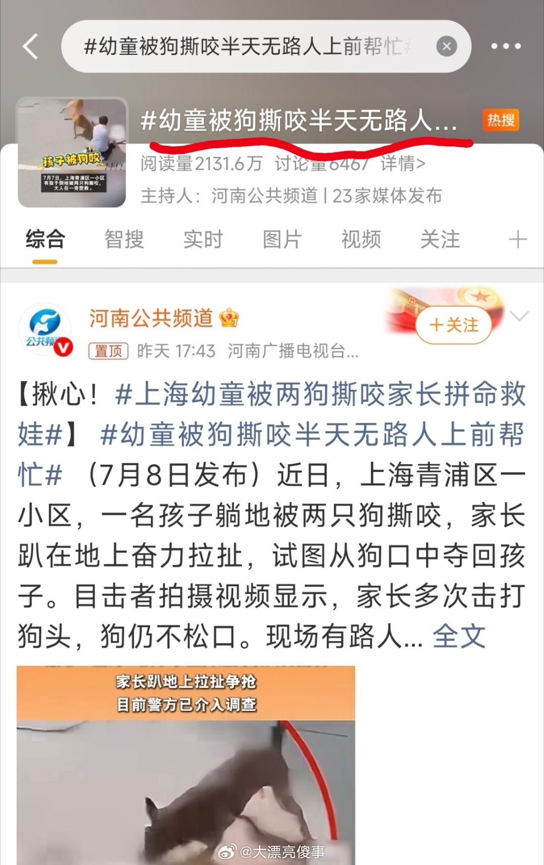 上海警方通报两犬撕咬幼童拖行我想起这个小编写这个新闻的时候，标题它不指责养狗的，