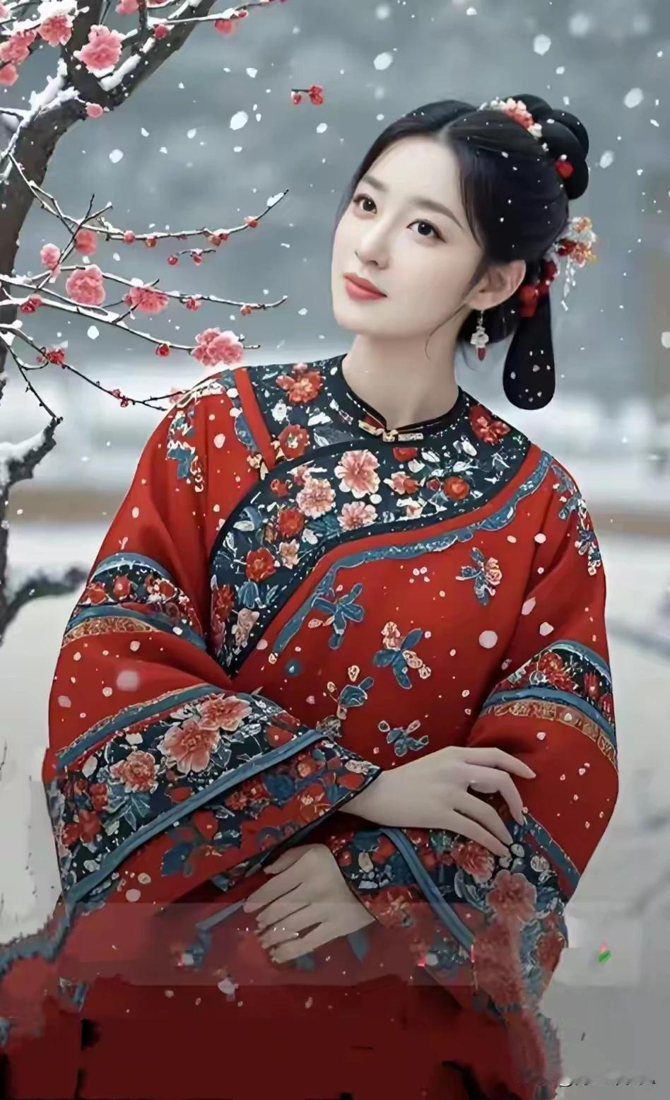 【雪梅清韵】作者/淡淡兰花香疏枝映雪自精神，素蕊凝香不染尘。独抱冰心