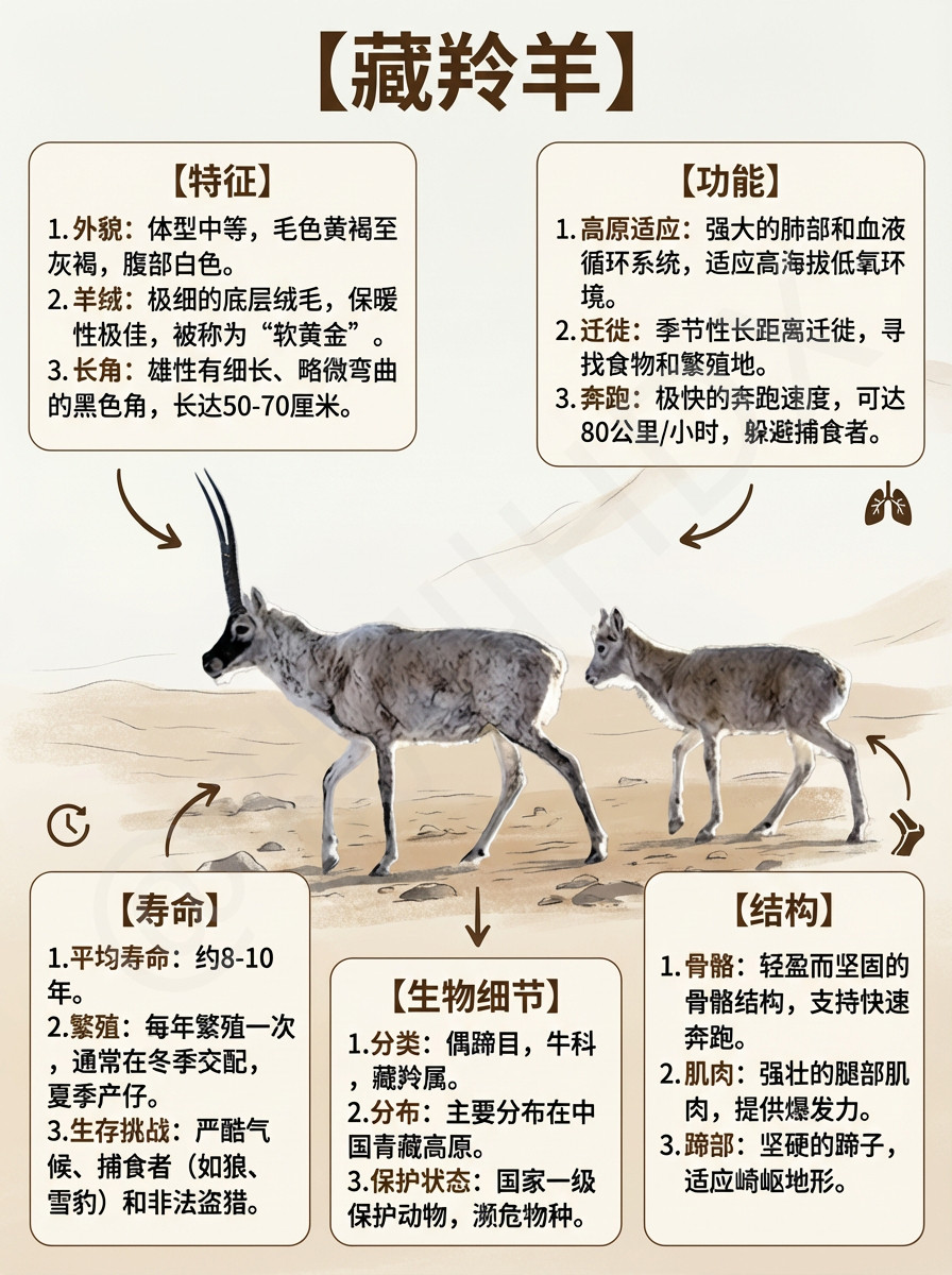 我AI的动物高原精灵——藏羚羊🦌它们生活在广袤无垠的青藏高原，身姿轻盈矫健，