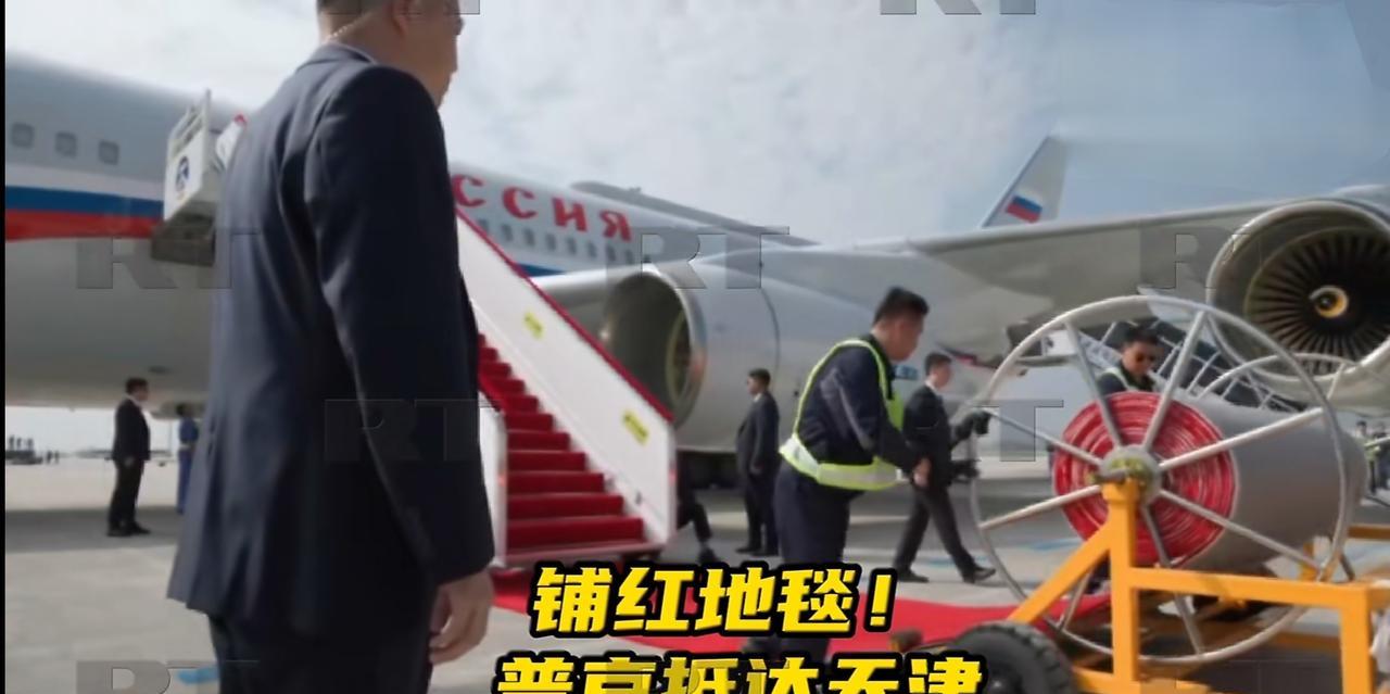 铺地毯都有专用机器，这是中国；美国就没有，同样为普京铺地毯，美国大兵撅着屁股忙活