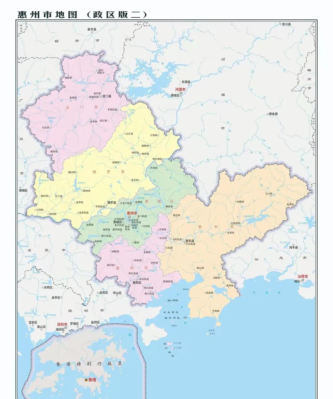 惠州陆地面积为11347平方公里，海域面积为4520平方公里。惠州常住人口为60
