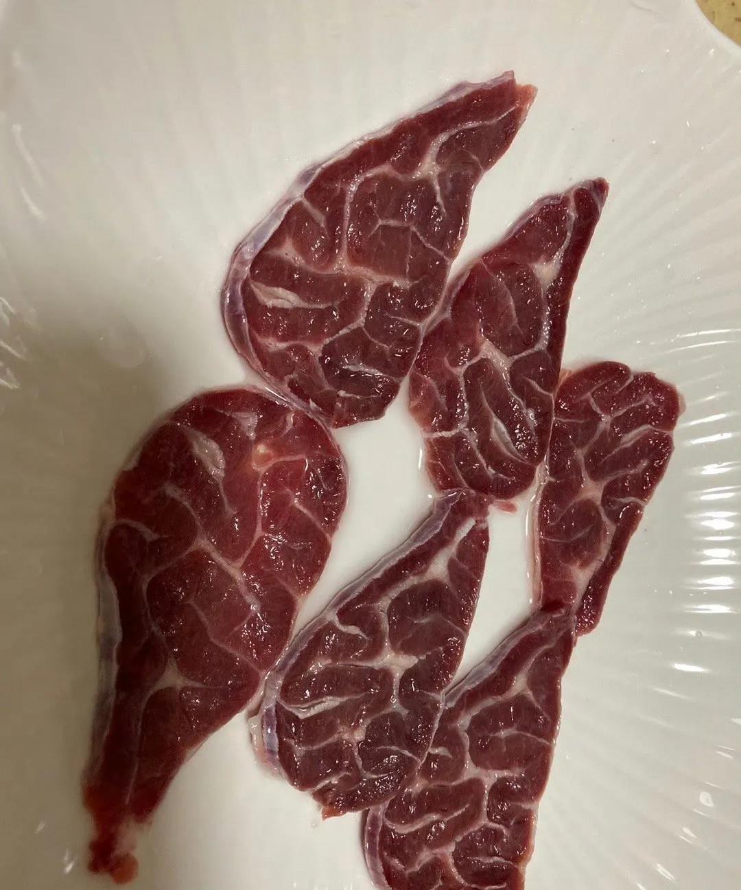这个牛肉的纹路，这个成品，可以不？​