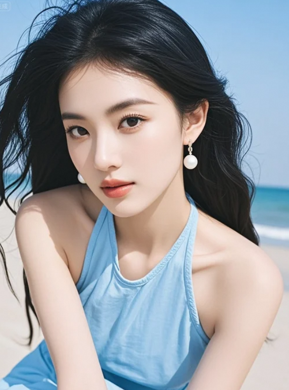 美女望向镜头，那一眼仿佛穿透了所有距离与嘈杂！