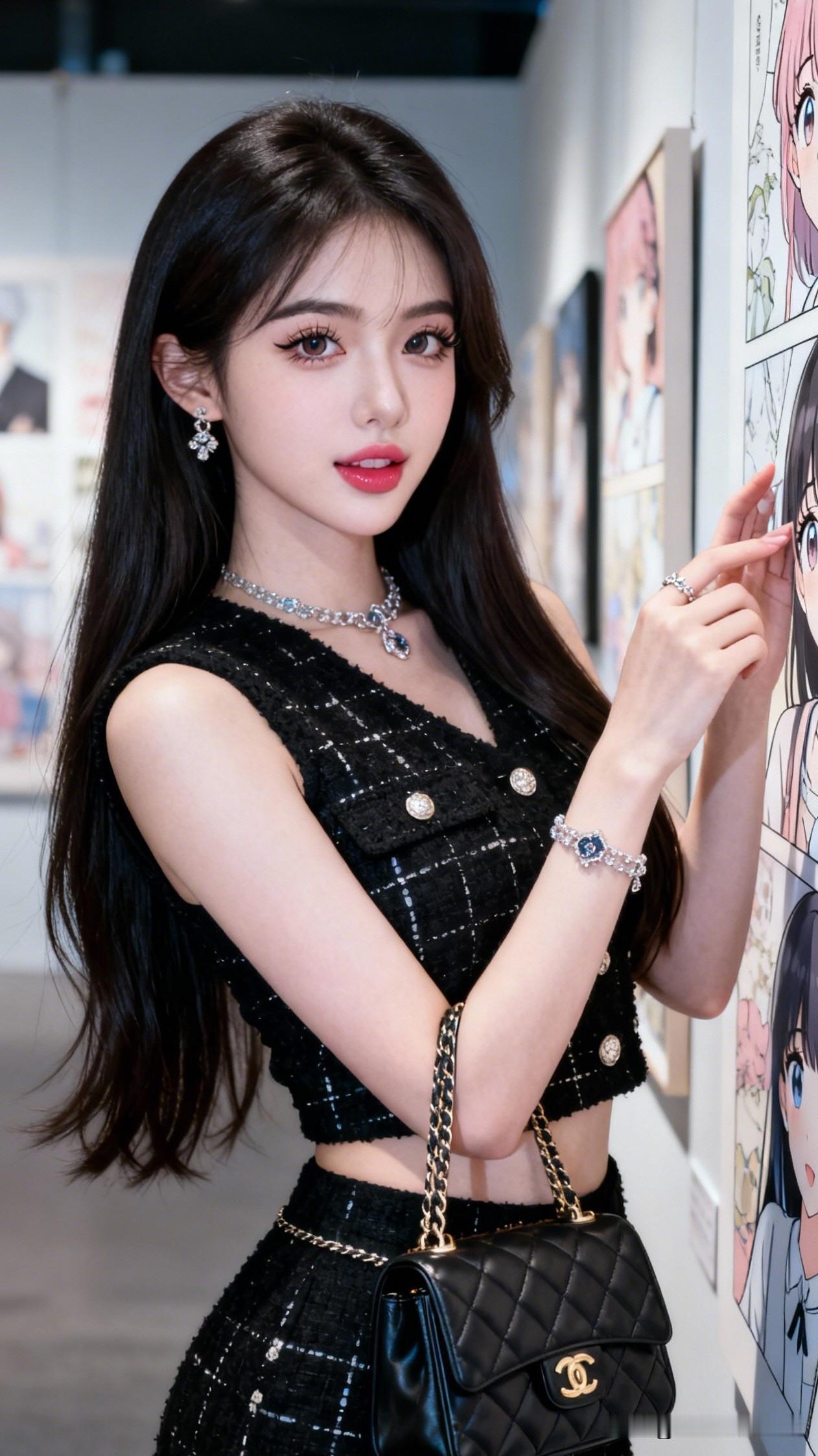 画中美人指，墨染相思意。减龄少女感穿搭在动漫展上打卡，与二次元女神合影！📸✨