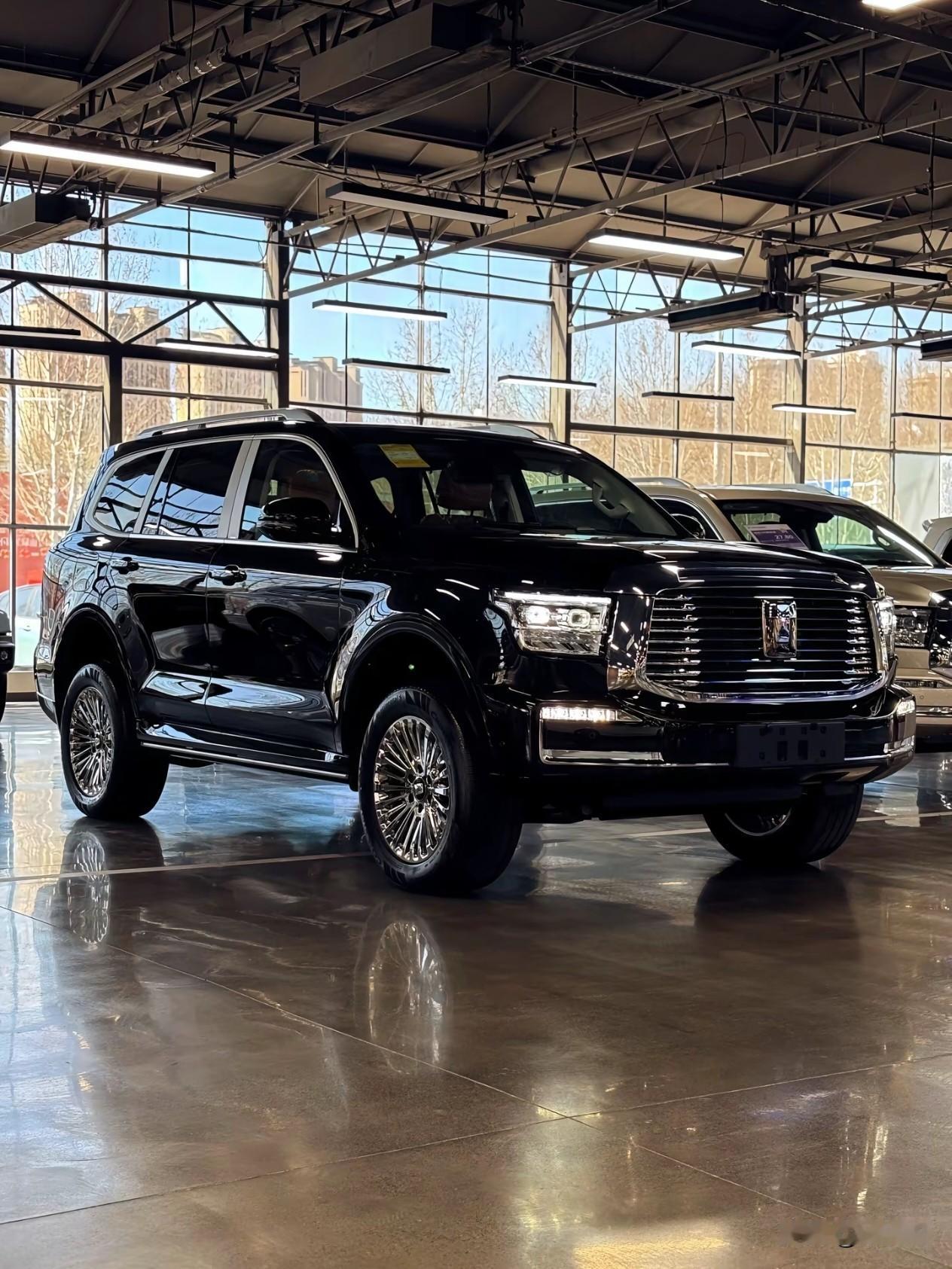 坦克500黑武士版的内饰，宛如一座诠释“暴力美学”的精致牢笼。全车黑化搭配水晶挡