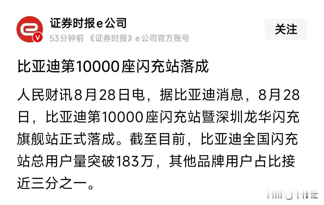 为什么比亚迪的闪充站建的那么快这也才半年多吧其他新势力蔚小理的建了7，8年也