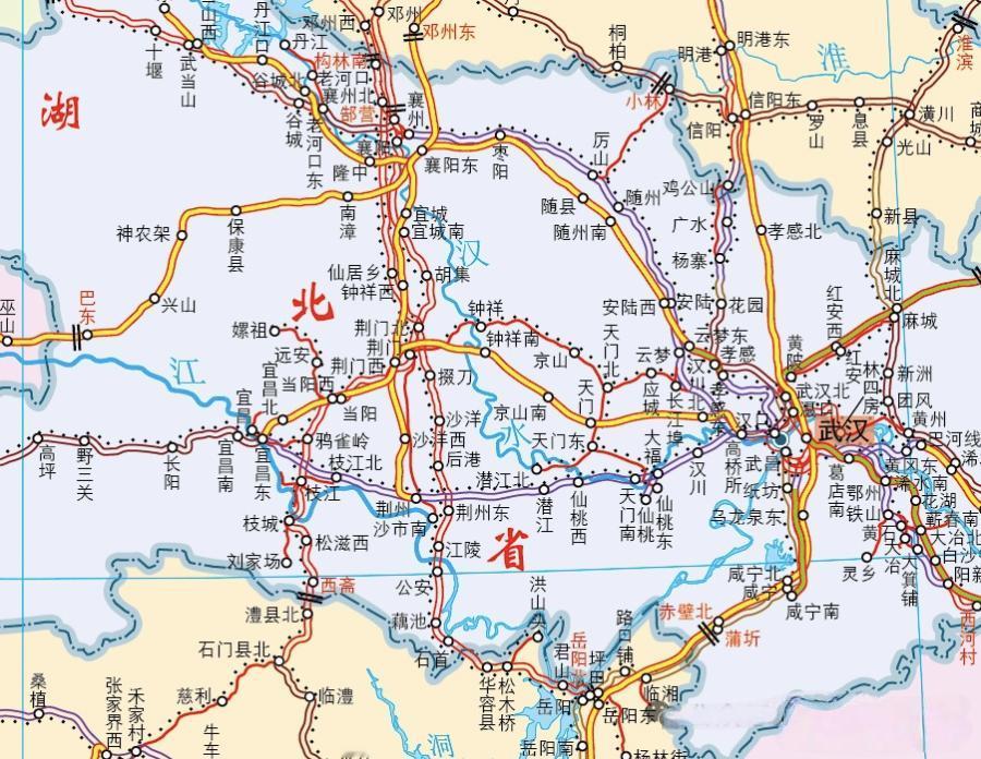 这是新的湖北省高铁线路图，已更新到2025年12月底。最新的湖北省内高铁线路图
