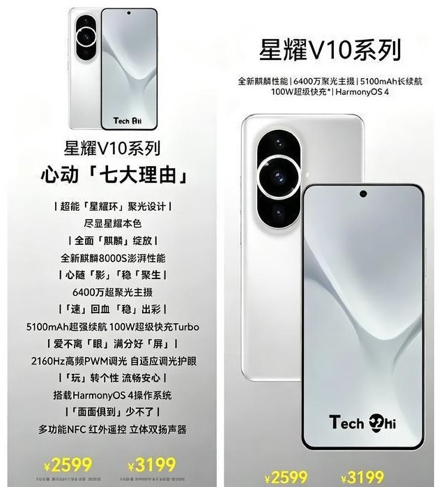 华为星耀V10炸场：麒麟芯+鸿蒙OS，2599元起售，中端机要变天？最近，整个
