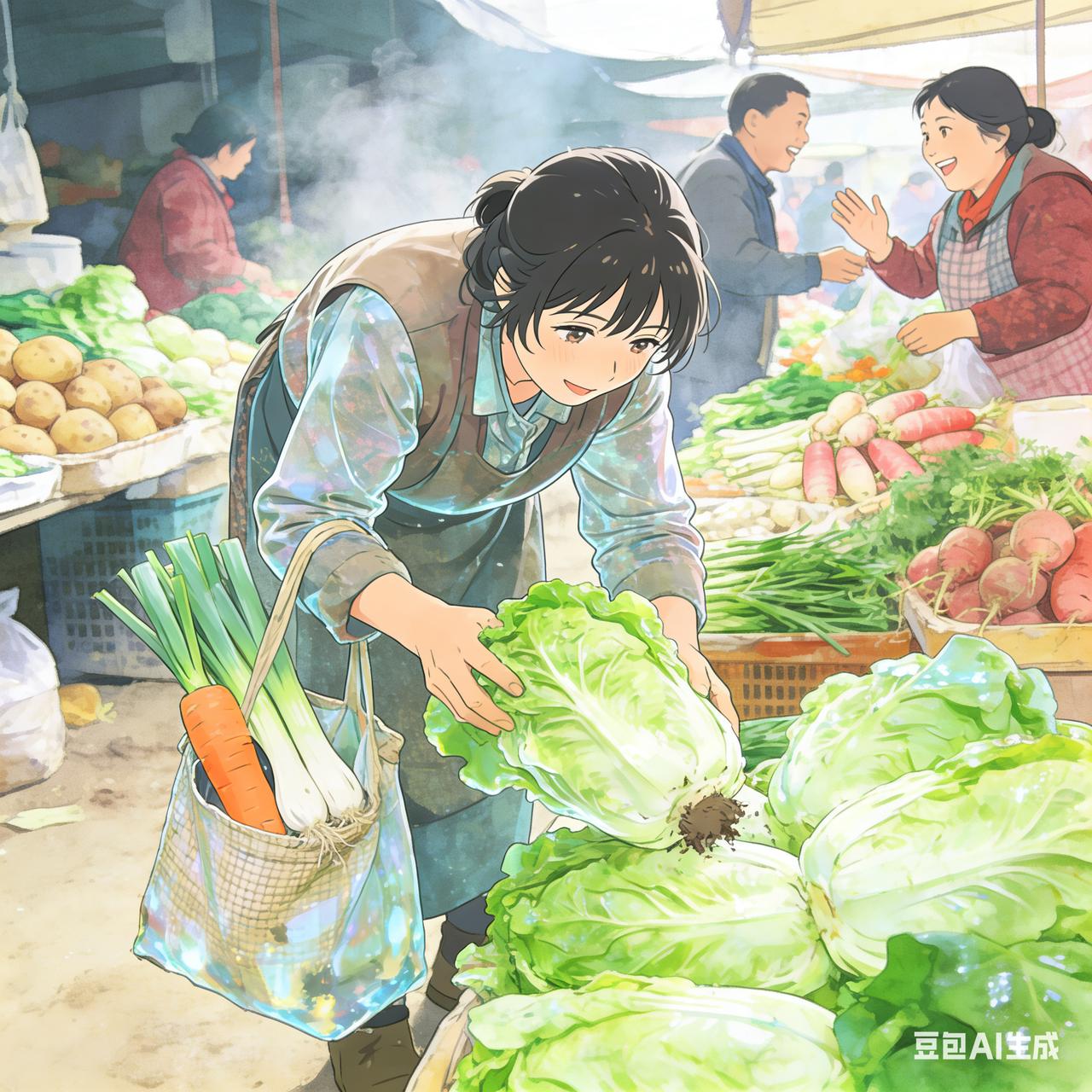 精品菜，咱不看！有机菜，咱不比！反季节的西红柿七八块，咱不碰！​大白菜两