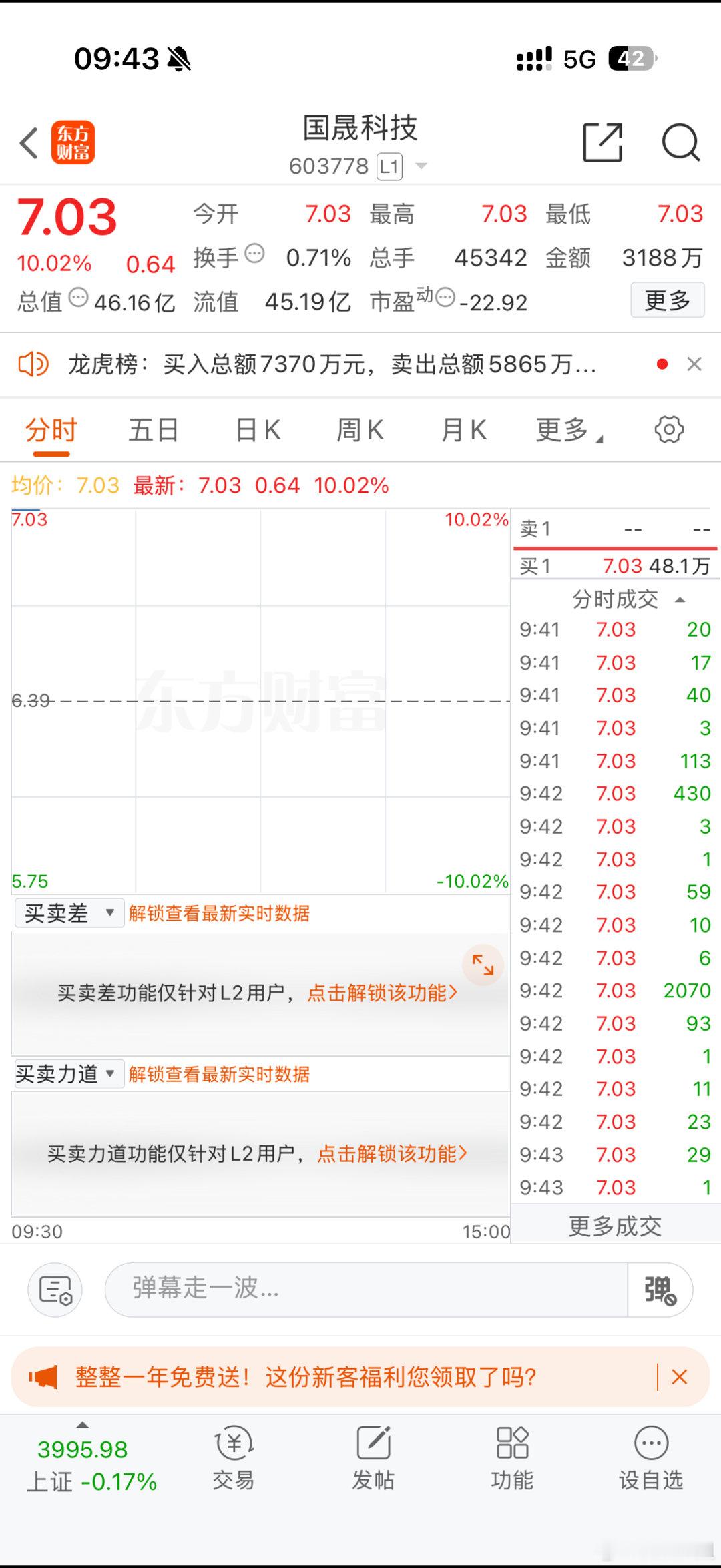 这也太牛掰了吧！国一晟你这天天登顶4.45到现在都7.03了，不得了啊