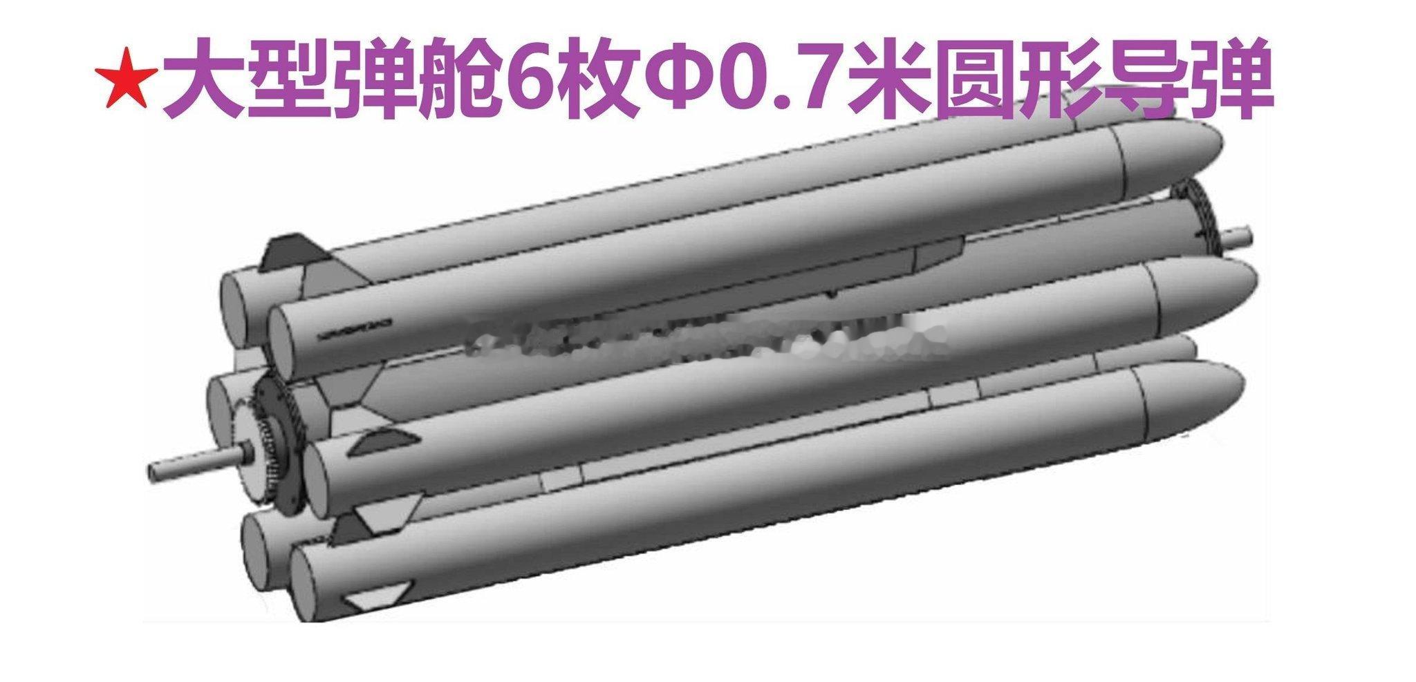 大型弹仓中的旋转导弹发射器[并不简单]可挂载6枚直径0.7米的巨大导弹[66