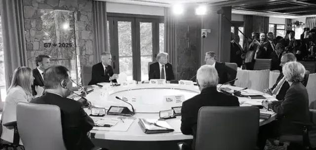 你敢信吗？G7峰会上发生了这么戏剧性的一幕。欧盟主席冯德莱恩专门掏出来一块磁铁