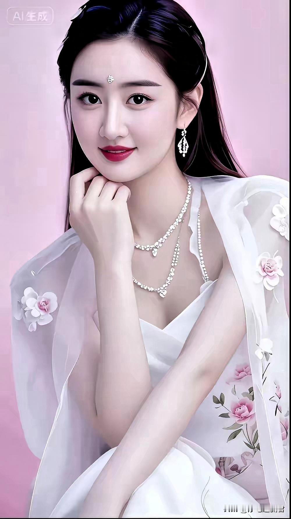 梦幻古风美人，粉嫩背景，优雅气质，惊艳动人！