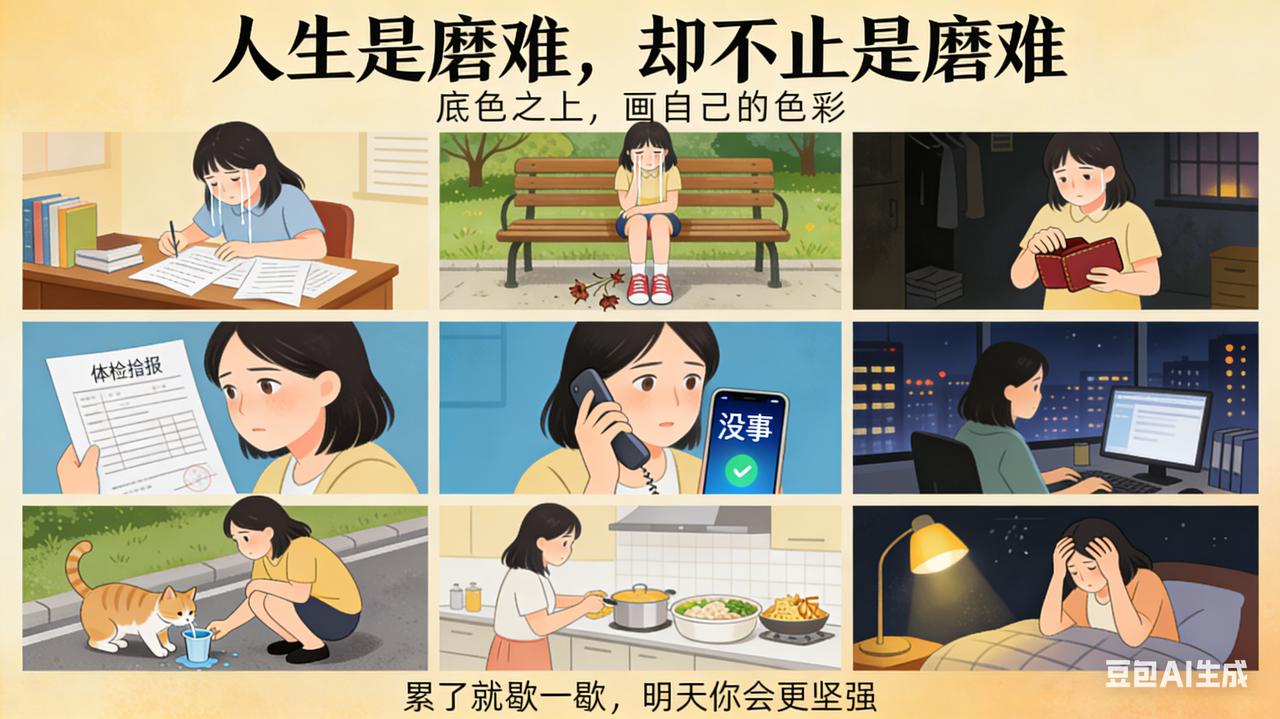 “人生就是磨难，每个人都在苦难中挣扎。”年轻时读莫言这句话，觉得太悲观。那时