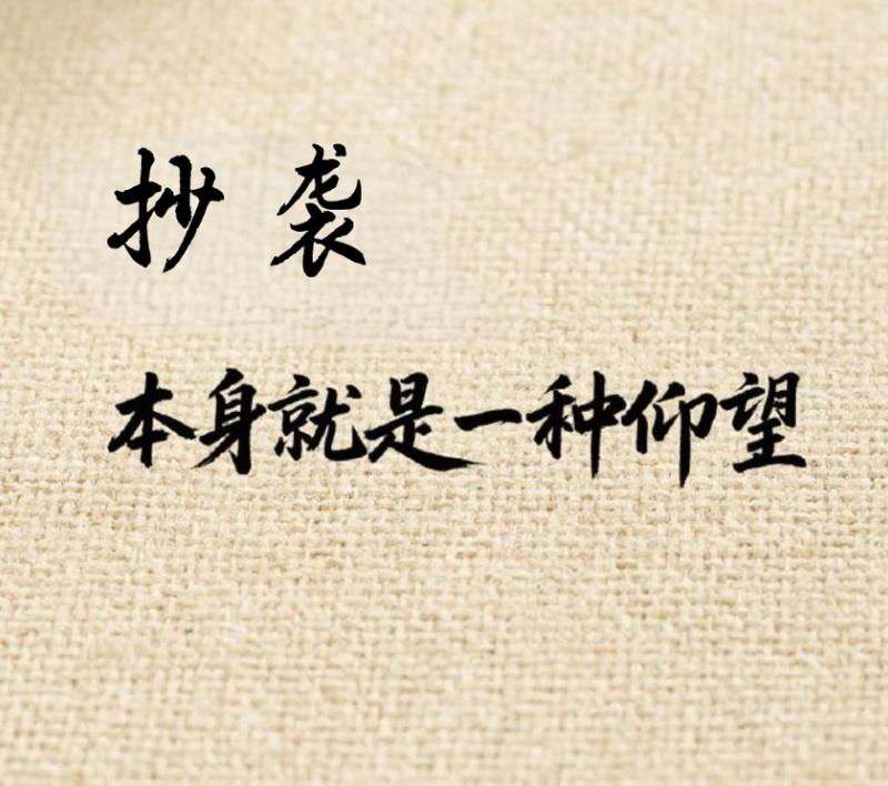 抄袭，本身是一种仰望。今日学会莫研的一句名言，抄袭，本身是一种仰望。但是