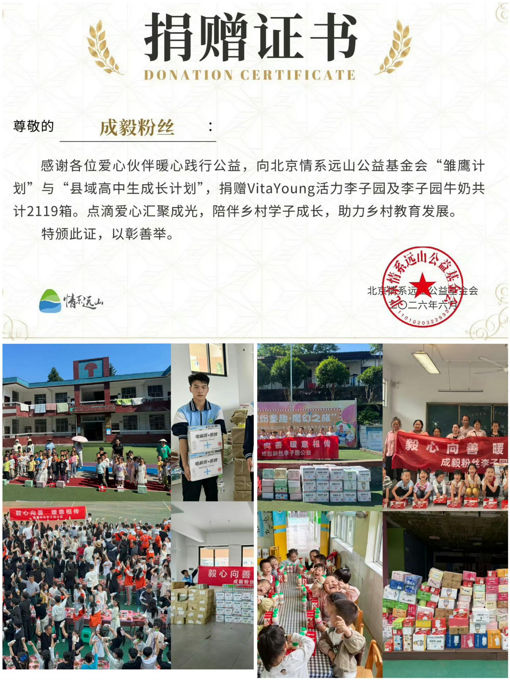 成毅粉丝爱心公益从间断