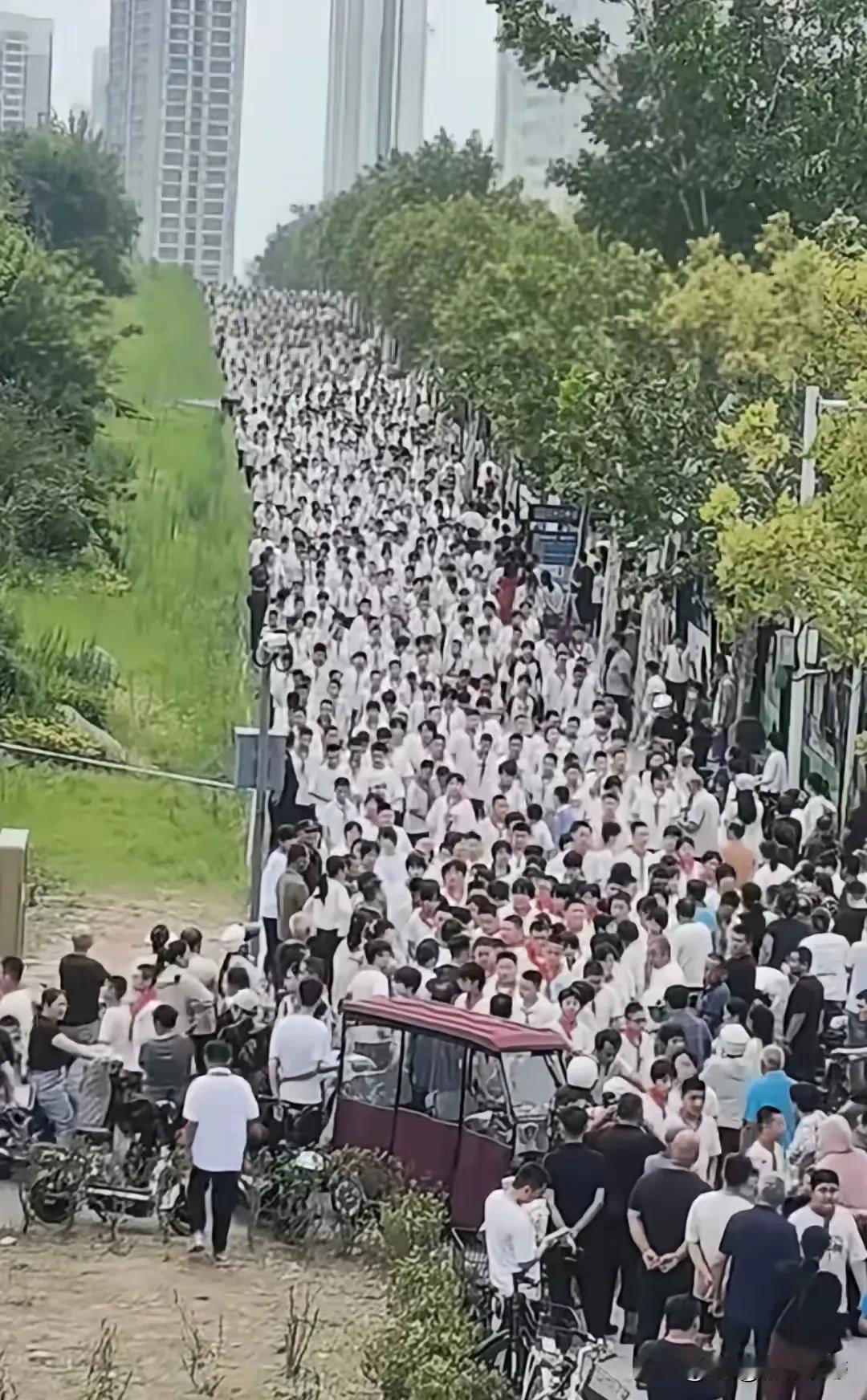 菏泽22中初一招了96个班，6000多名学生，一个初中光初一就已经超级多，学校的
