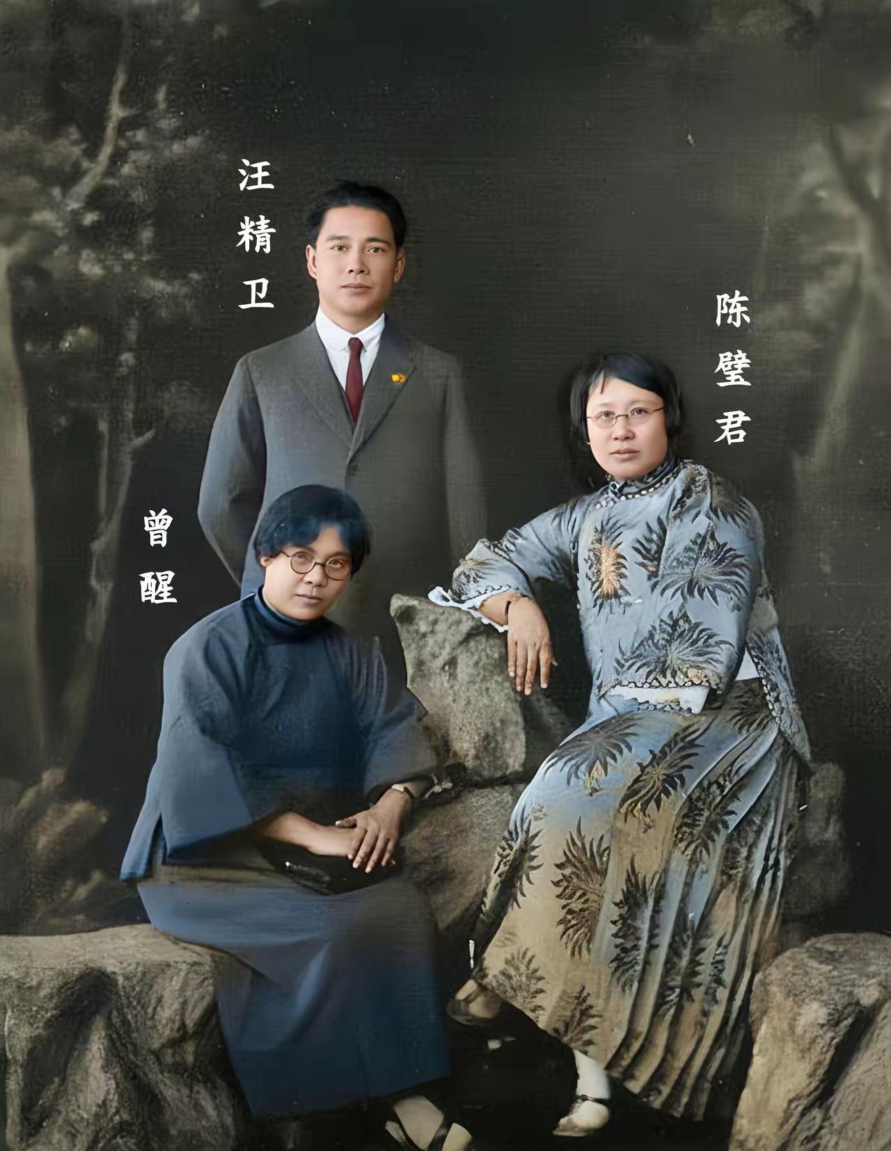 这是42岁的汪精卫和夫人陈璧君的真实合影，都看看吧，一个没传言那么帅，一个没传言