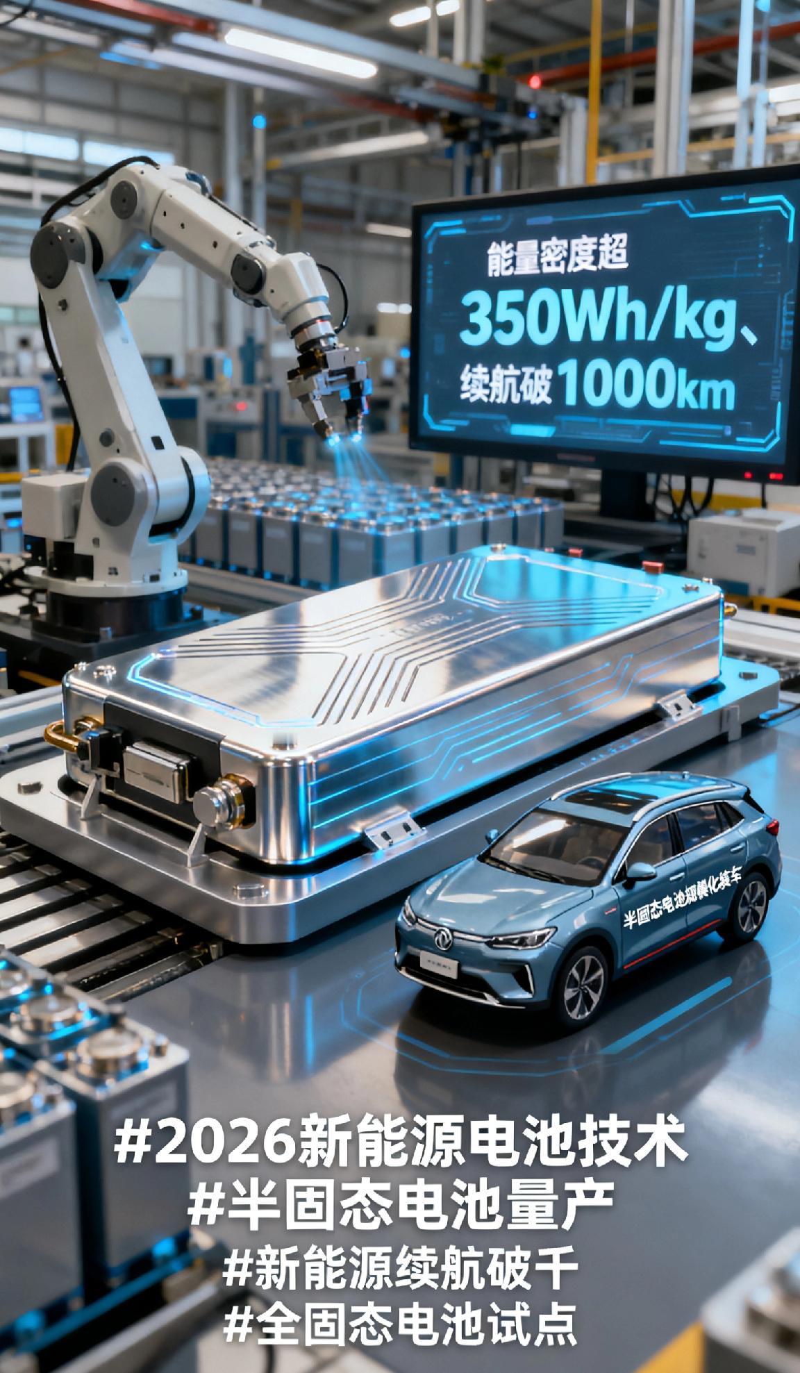 2026年新能源汽车市场有哪些看点2026新能源电池量产爆发：半固态电池规模化装