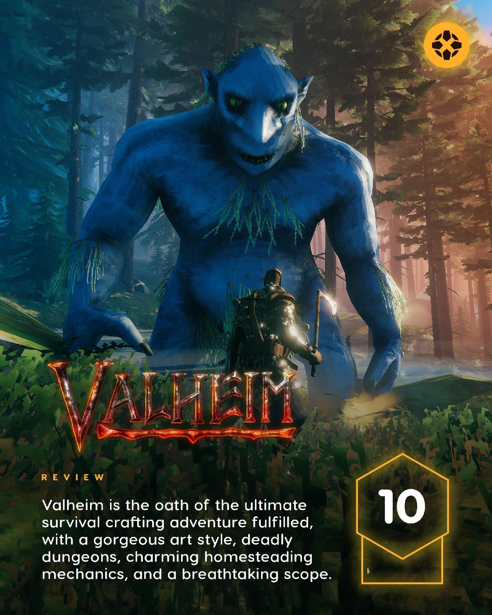 IGN给最近推出正式版的《Valheim:英灵神殿》评价满分：10/10本作在