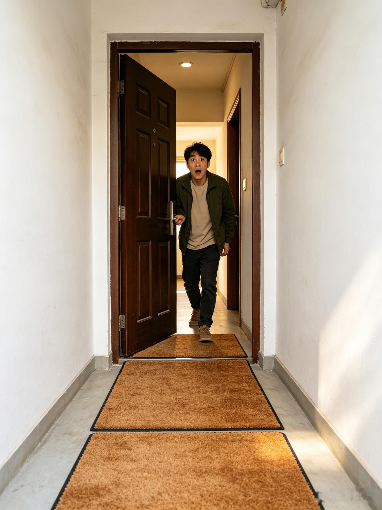 今早一开门直接傻了！刚搬来没几天的邻居，一声不吭把我家门口也铺上了地垫，跟家连在