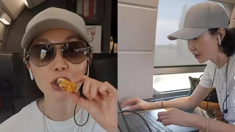 国际影后张曼玉在法国旅游时遭遇铁轨起火事件，被迫在火车上滞留两小时，但面对镜头她