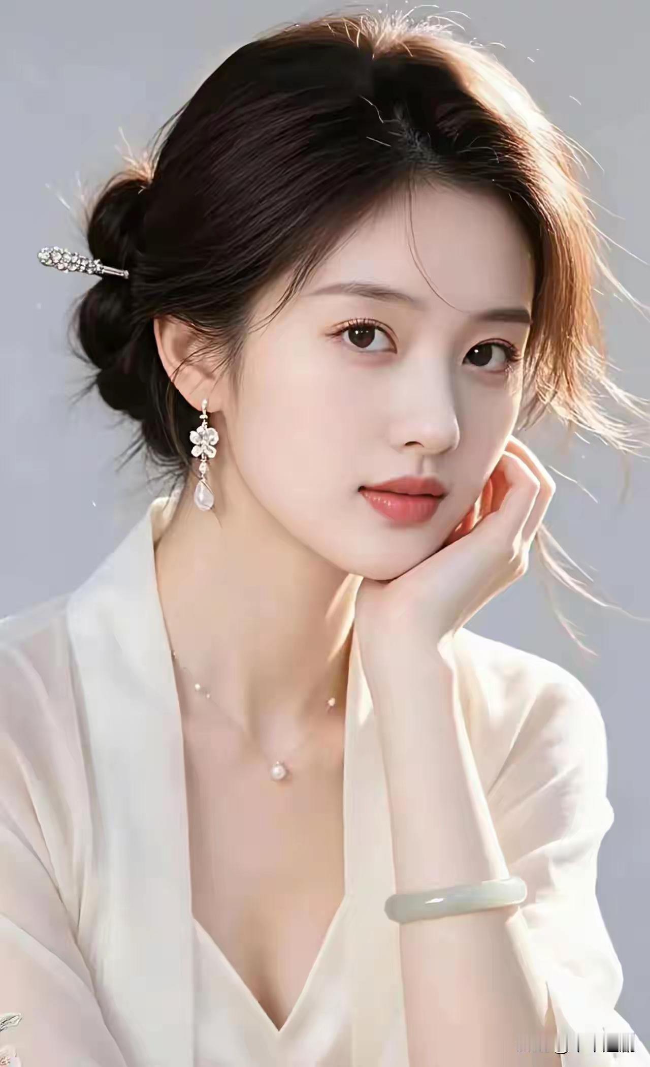 这位美女真漂亮，气质优雅。