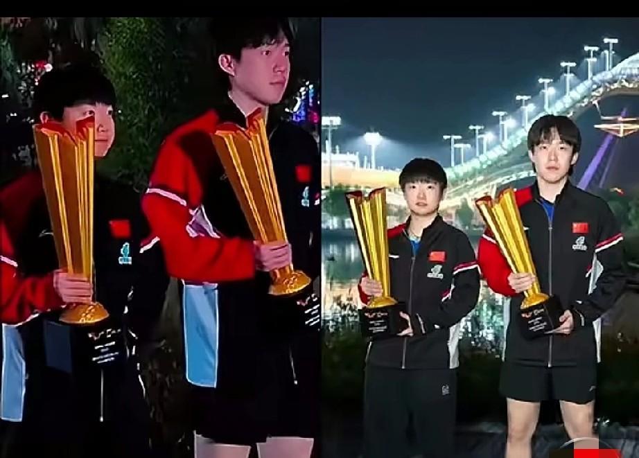 细看内搭都是同色系情侣款吗这次竟然不是男单女单冠军一起拍照了[呲牙笑]城市宣