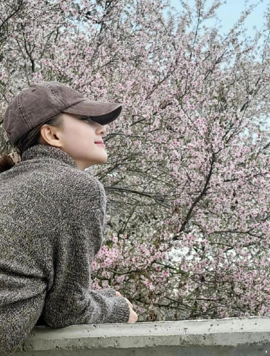 何超莲樱花照窦骁视角近日何超莲晒出一组赏花照，从照片的视角来看，应该是老公窦骁