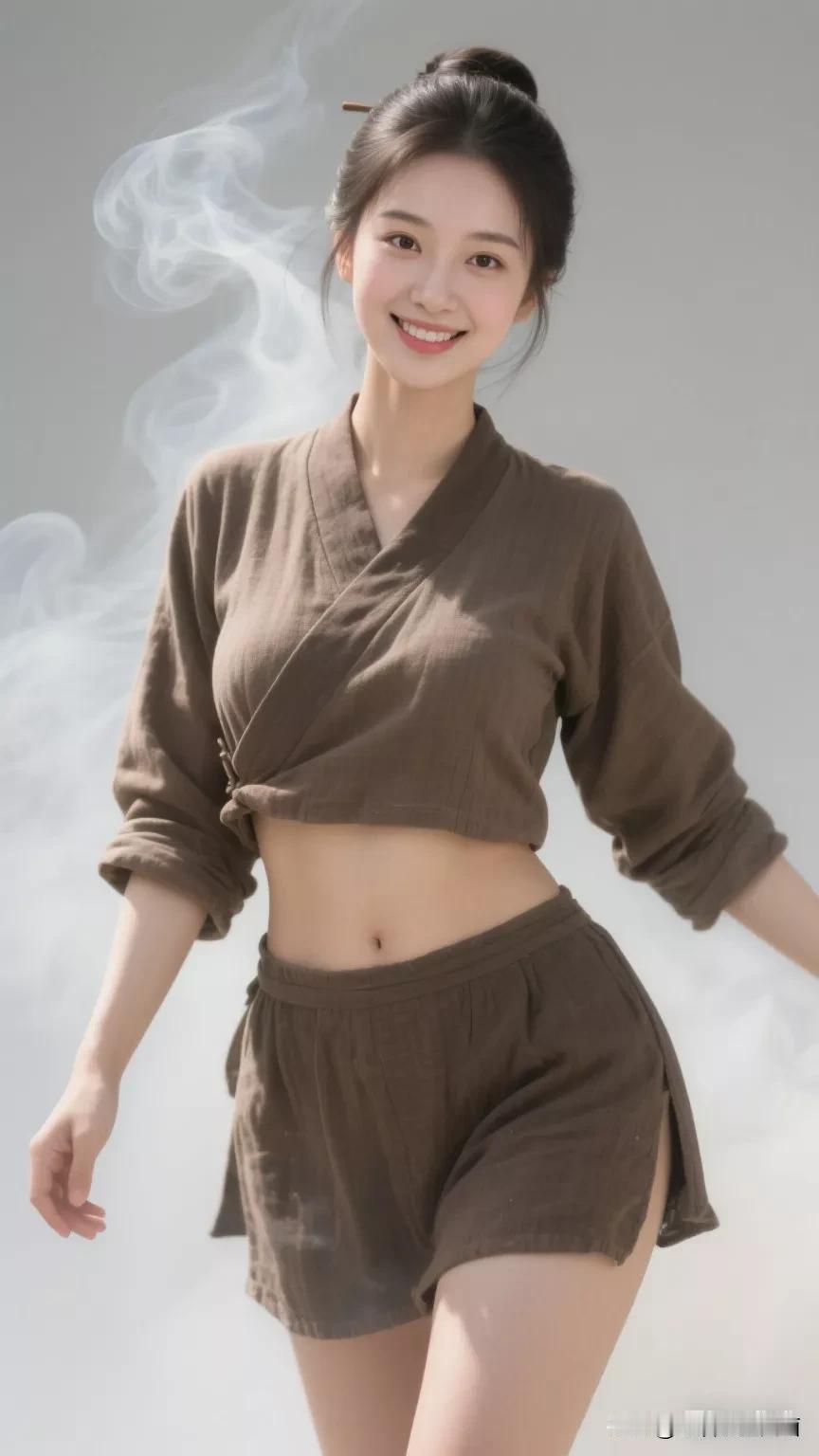 元气满满的一天，从活力满满的穿搭开始！🌞👗👖张立启原创书画AI作品古仕女发