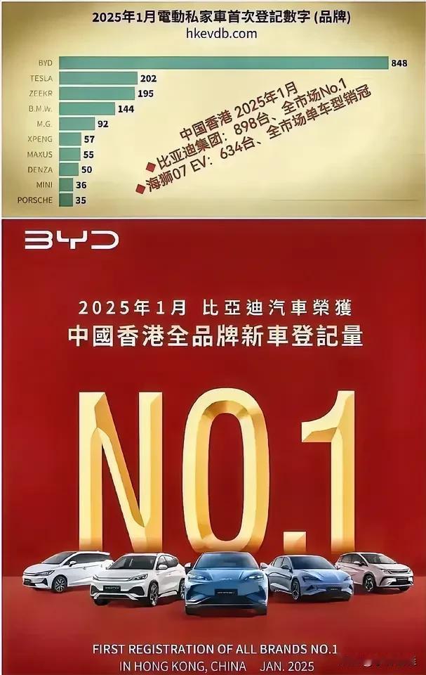 比亚迪：“大家一起上吧！免得说我欺负大家！”香港同胞还是很喜欢比亚迪的嘛！2