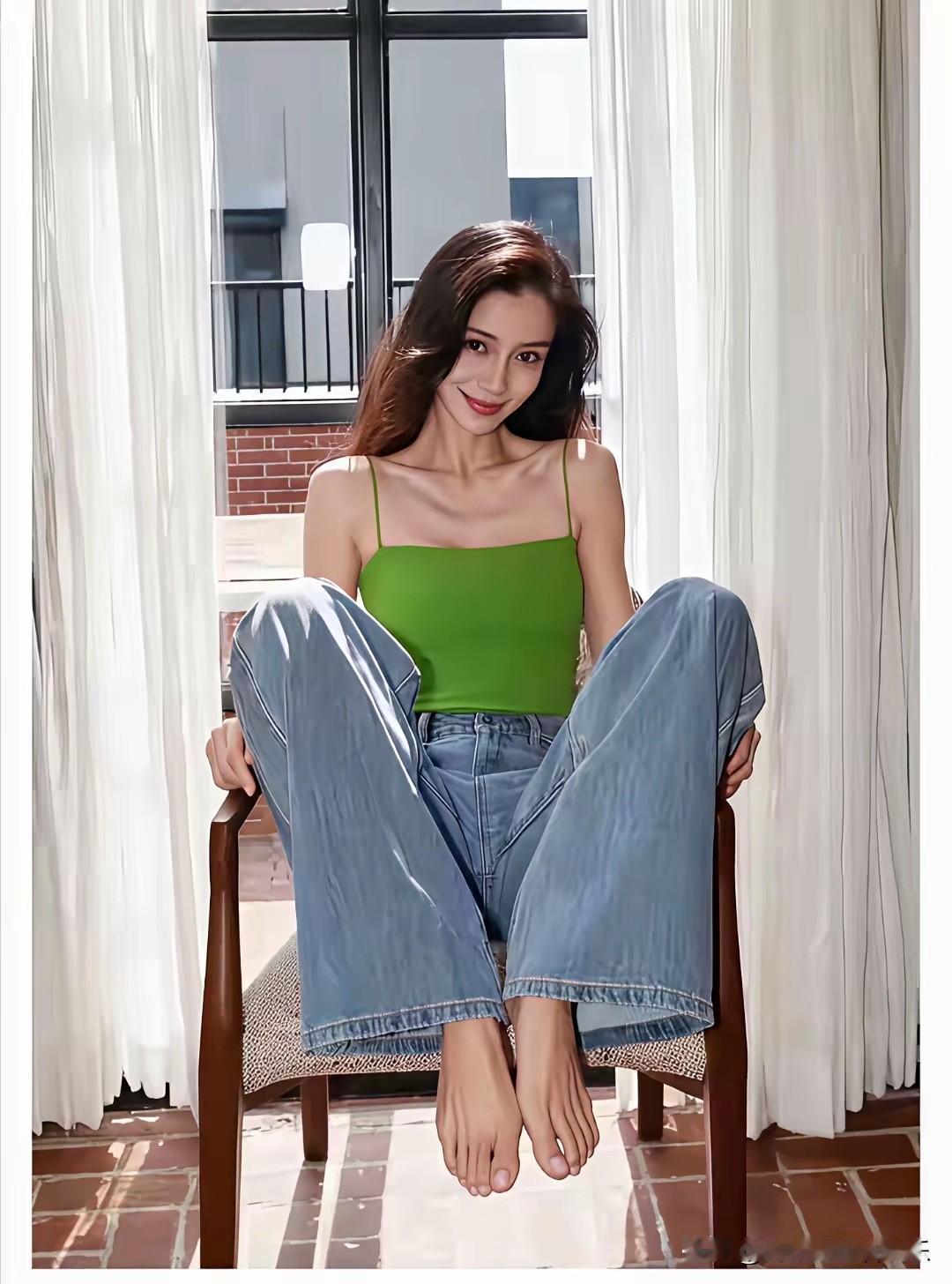 不怪那么多人喜欢她，赤脚都美若天仙！