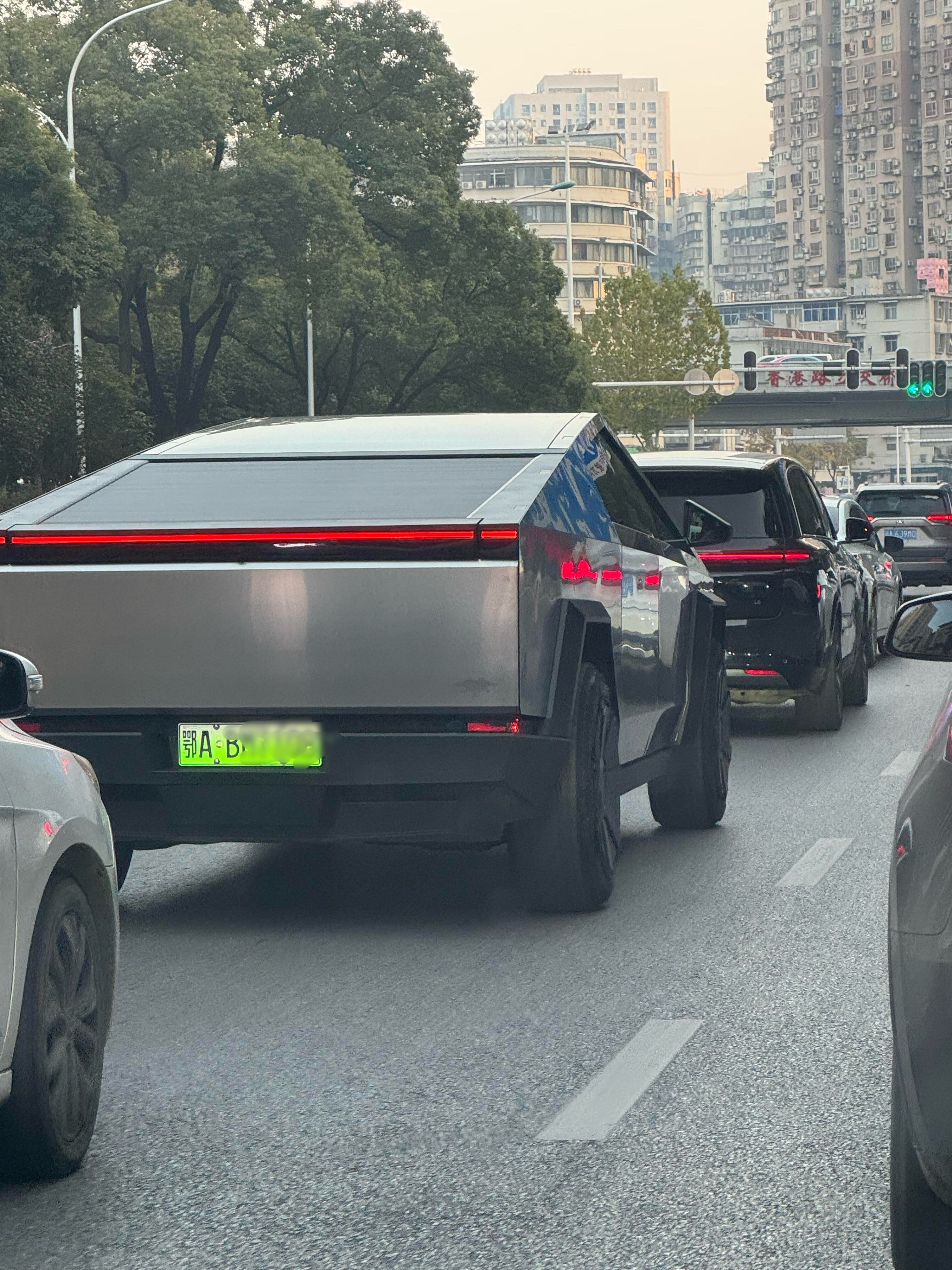 这是网友在武汉街头拍到的，真是个庞然大物，我在郑州的街头还没有见过。