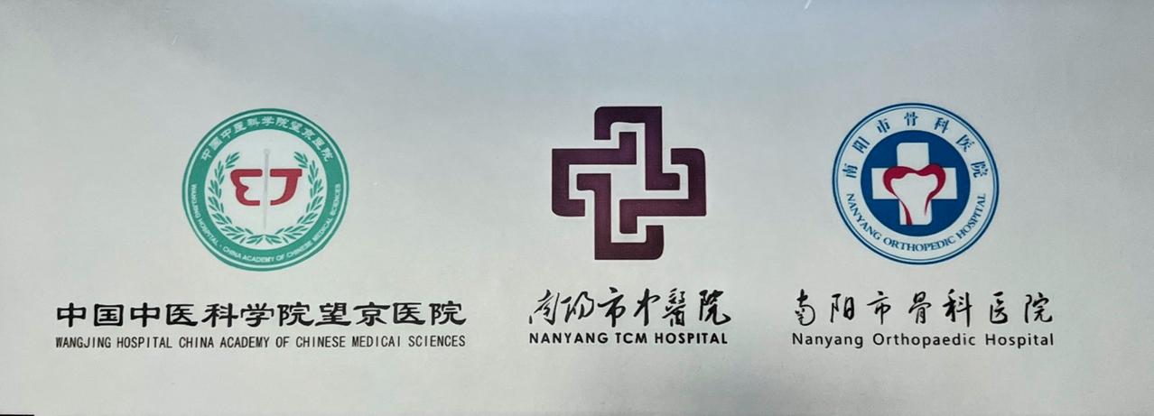 这三家医院的LOGO对比。左边第一个是北京望京医院的；第二个是南阳市中医院的