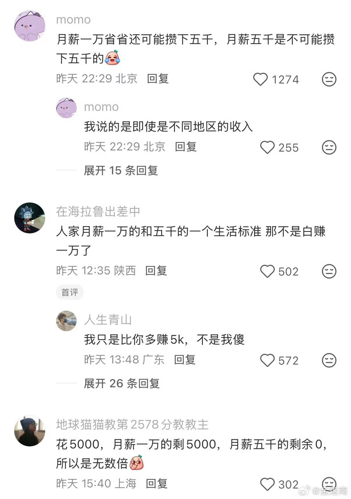 月薪一万是月薪五千的六倍好像是这么一个道理