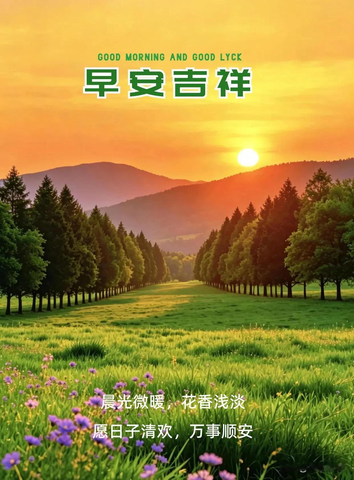朝霞漫过窗前，又是崭新一天。看淡世事纷扰，守住内心安然，平安便是最好的福气。早安