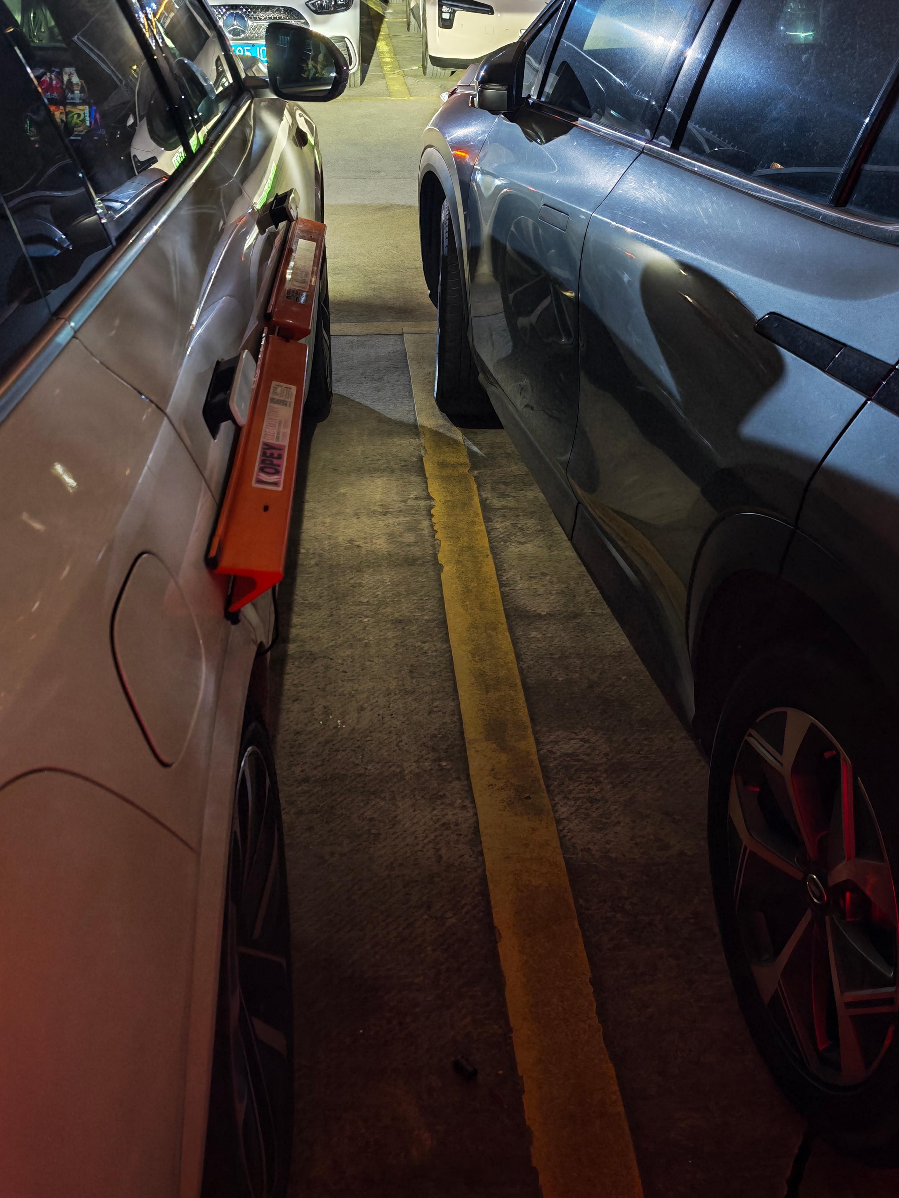 还能这样停车的吗…看了下哨兵，防撞条又挡住了一次开门杀。