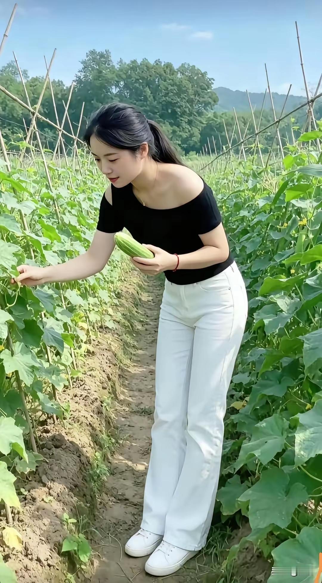 满园青翠，生机盎然。西红柿的脸颊日渐红润，辣椒的脾气愈发火辣，黄瓜则悄悄挂上了
